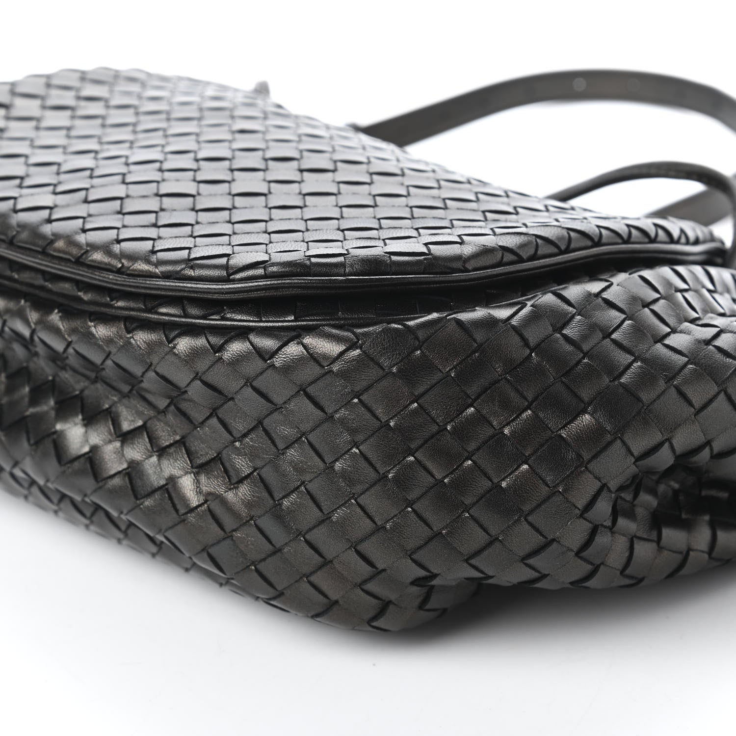 Bottega Veneta Metallic Nappa Intrecciato Crossbody Flap Bag Steel 7 of 10