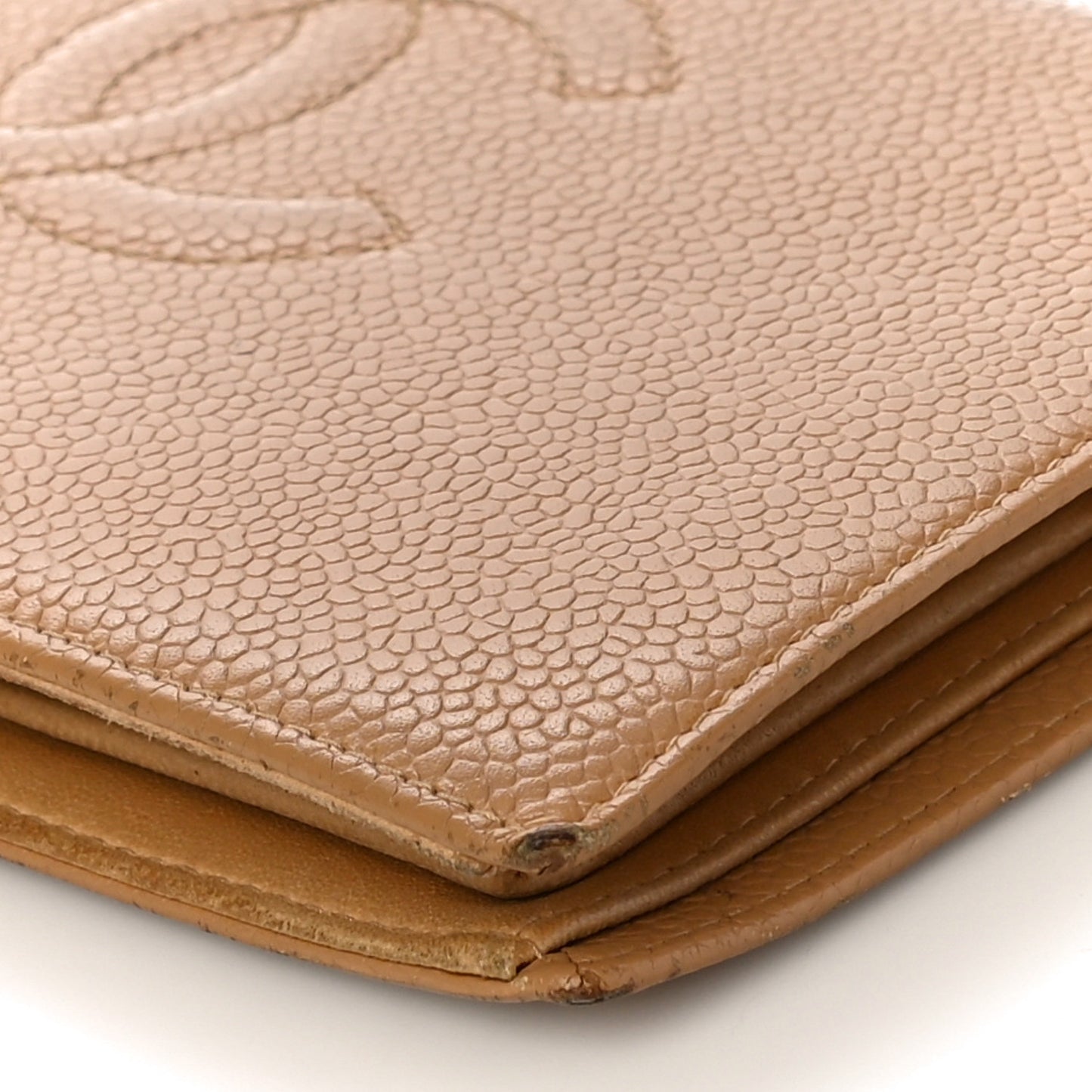 Caviar Timeless CC French Wallet Beige