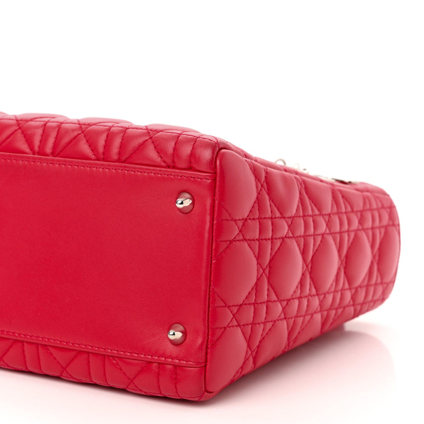 Lambskin Cannage Medium Lady Dior Red