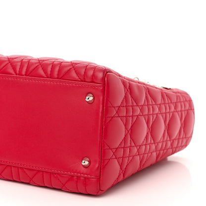 Christian Dior Lambskin Cannage Medium Lady Dior Red 10 of 10