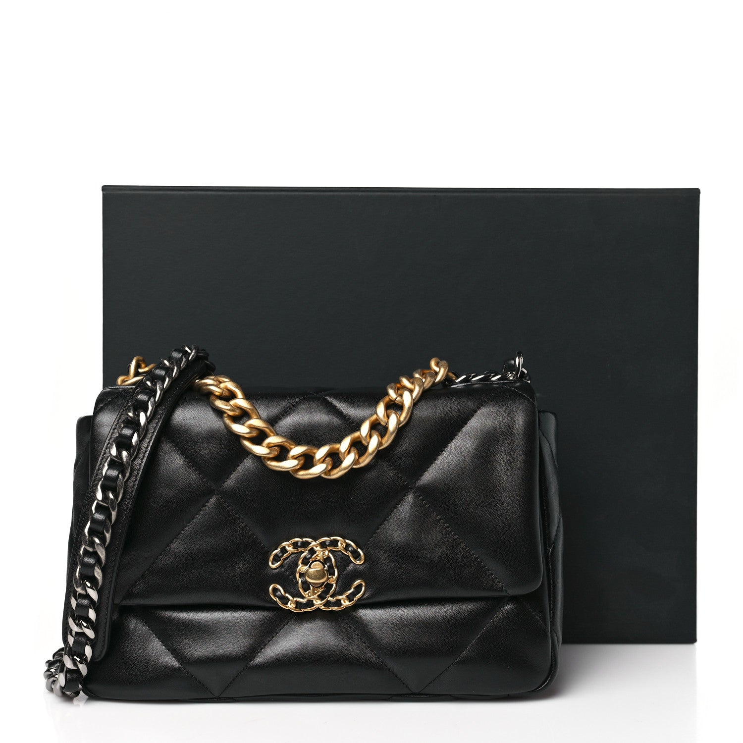 Chanel Lambskin Quilted Medium Chanel 19 Flap Black 11 of 11