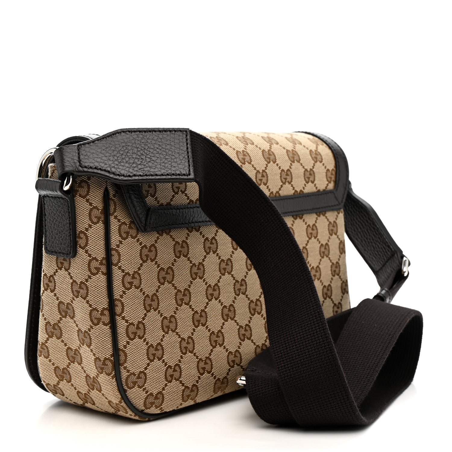 Gucci Monogram Flap Messenger Bag Beige Dark Brown 3 of 10