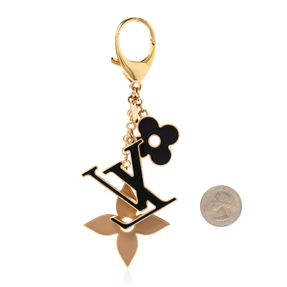 Louis Vuitton Metal Enamel Fleur De Monogram Bag Charm Dore 2 of 5