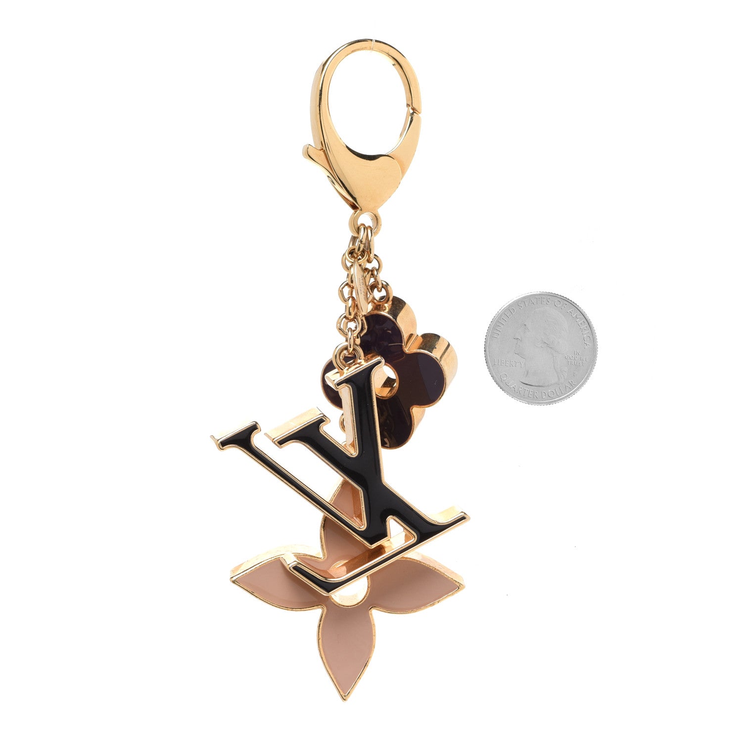 Louis Vuitton Fleur De Monogram Bag Charm Dore 2 of 5