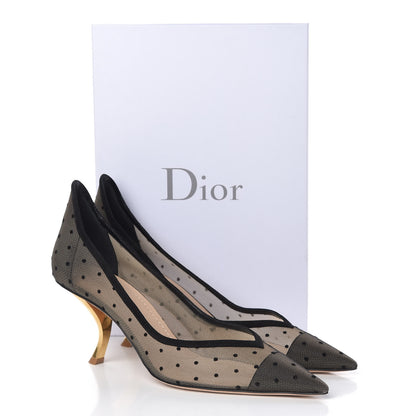 Christian Dior Suede Mesh Plumetis D-Sculpture Pumps 41 Black 11 of 11