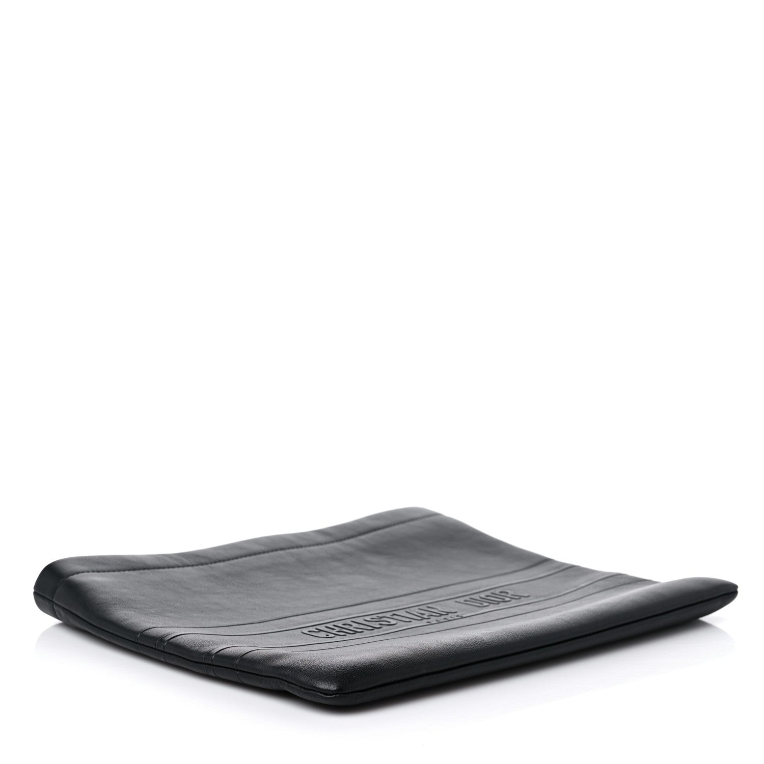 Christian Dior Calfskin Embossed Logo Zip Clutch Black 4 of 8