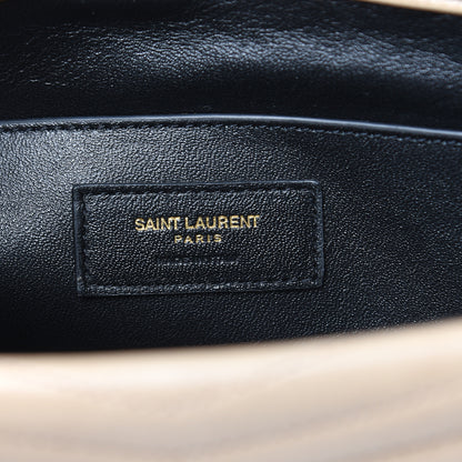 Saint Laurent Lambskin Matelasse Chevron Monogram Medium Sulpice Bag Beige 6 of 15
