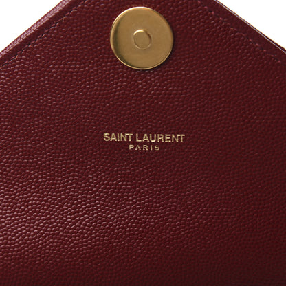 Saint Laurent Grain De Poudre Matelasse Chevron Large Monogram Satchel Oxblood 8 of 10