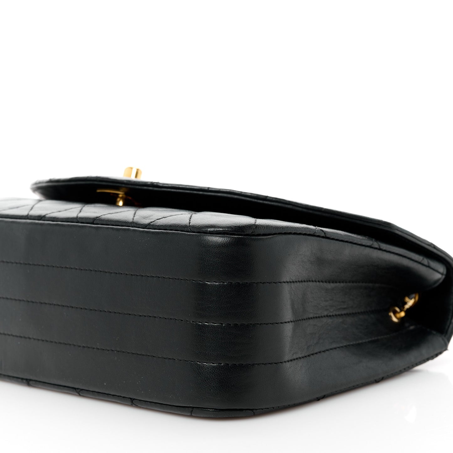 Lambskin Quilted Small Single Flap Black