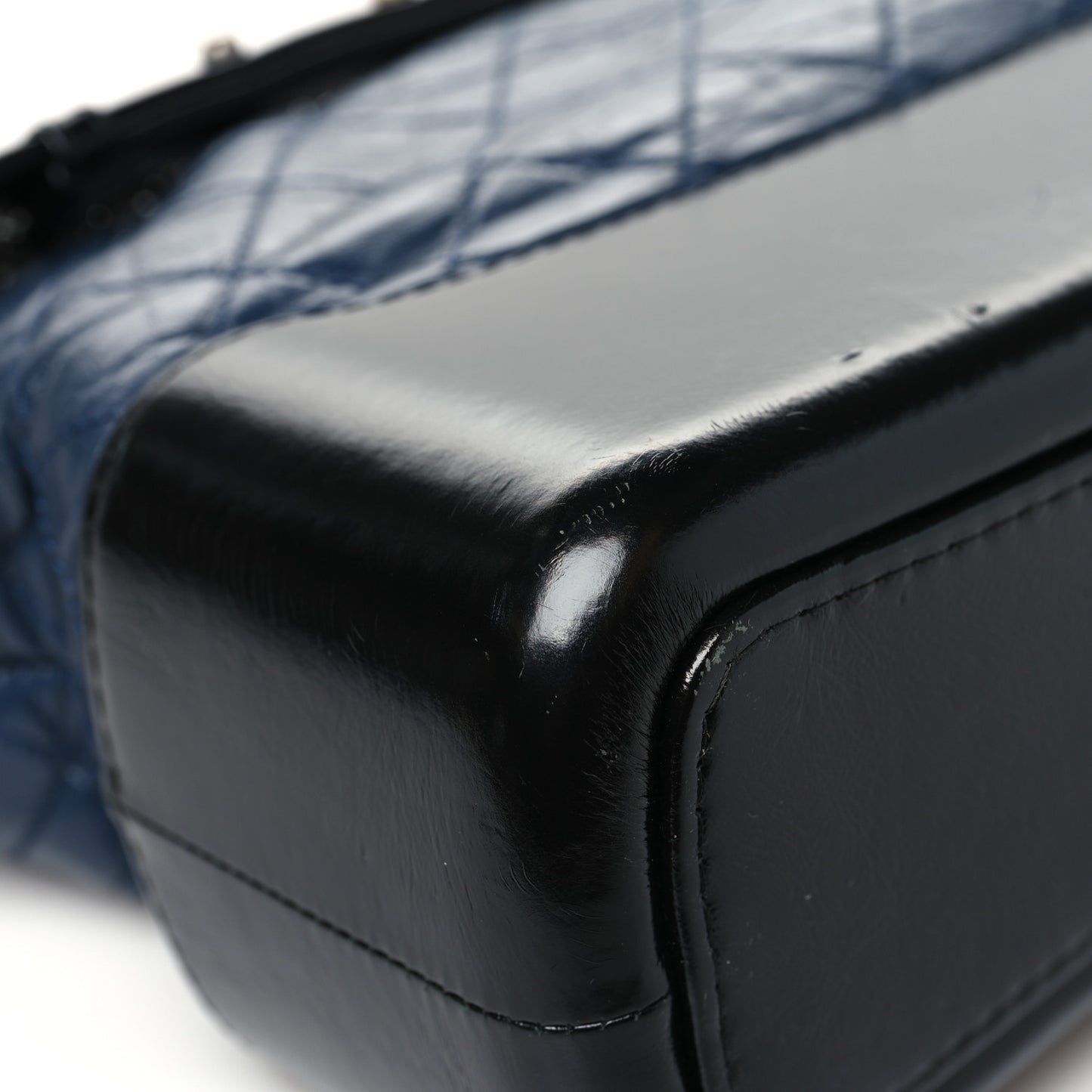 Aged Calfskin Quilted Medium Gabrielle Hobo Navy Black