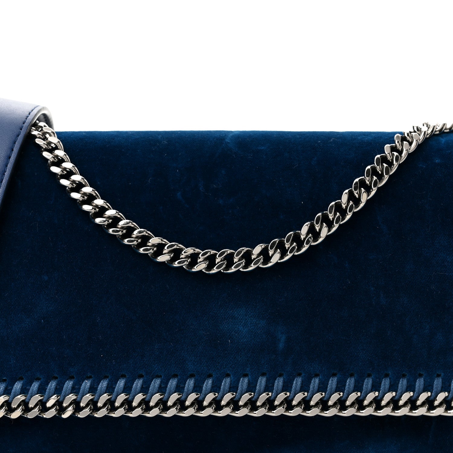 Stella McCartney Velvet Falabella Crossbody Bag Blue 8 of 10
