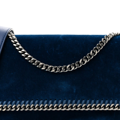 Stella McCartney Velvet Falabella Crossbody Bag Blue 8 of 10