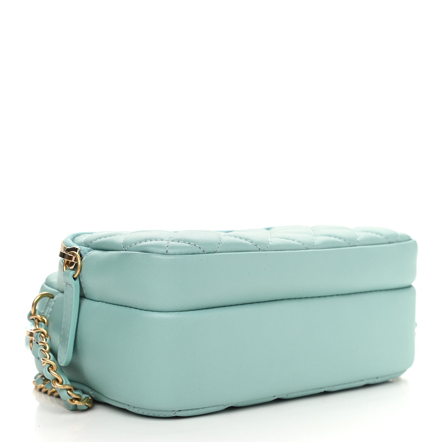 Chanel Calfskin Quilted Day Trips Camera Case Turquoise 4 of 11