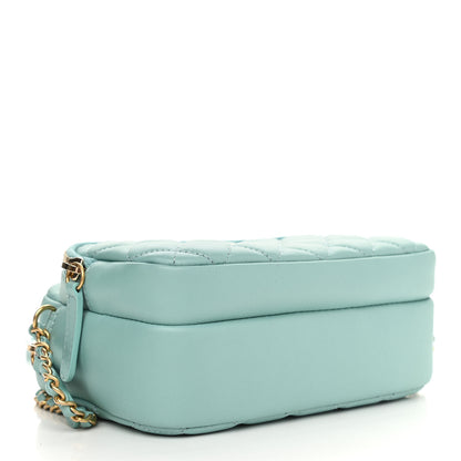 Chanel Calfskin Quilted Day Trips Camera Case Turquoise 4 of 11