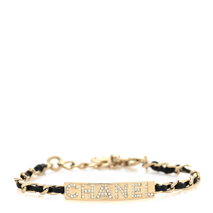 Chanel Metal Lambskin Crystal Sergeant Chanel Bracelet Gold 1 of 4
