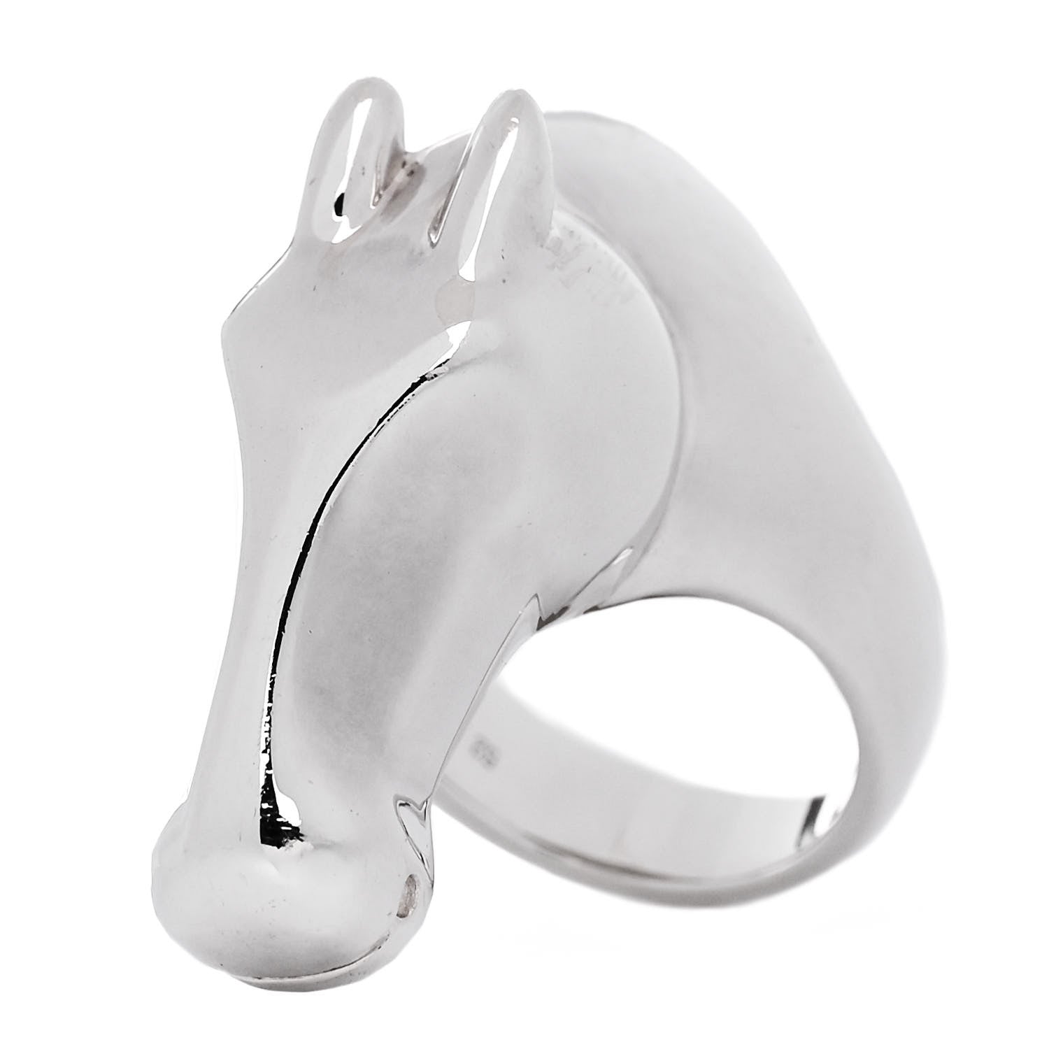 Hermes Sterling Silver GM Galop Ring 52 6 1 of 6