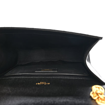 Saint Laurent Grain De Poudre Textured Mixed Matelasse Triquilt Medium Monogram Satchel Black 5 of 11