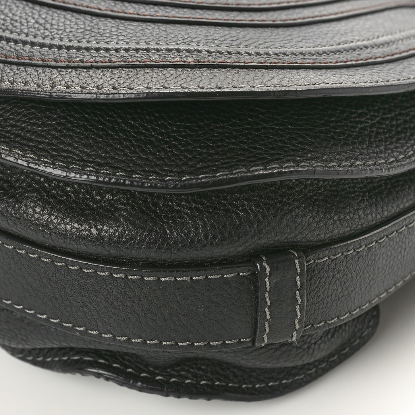 Calfskin Medium Marcie Round Crossbody Bag Black