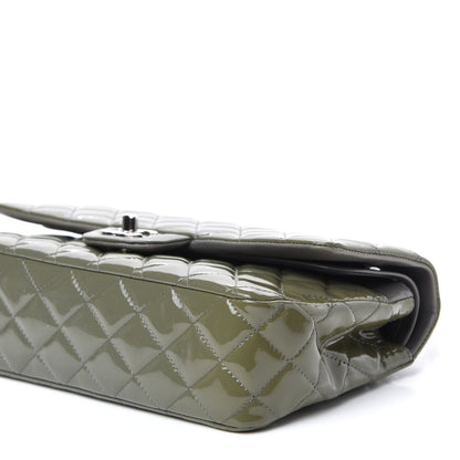 Chanel Patent Calfskin Quilted Medium Double Flap Grey 7 of 12