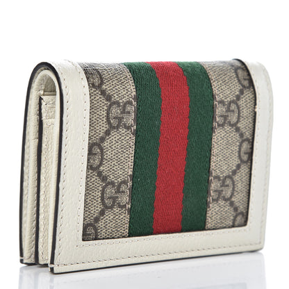 Gucci GG Supreme Monogram Web Queen Margaret Card Case Wallet Beige Mystic White 3 of 9