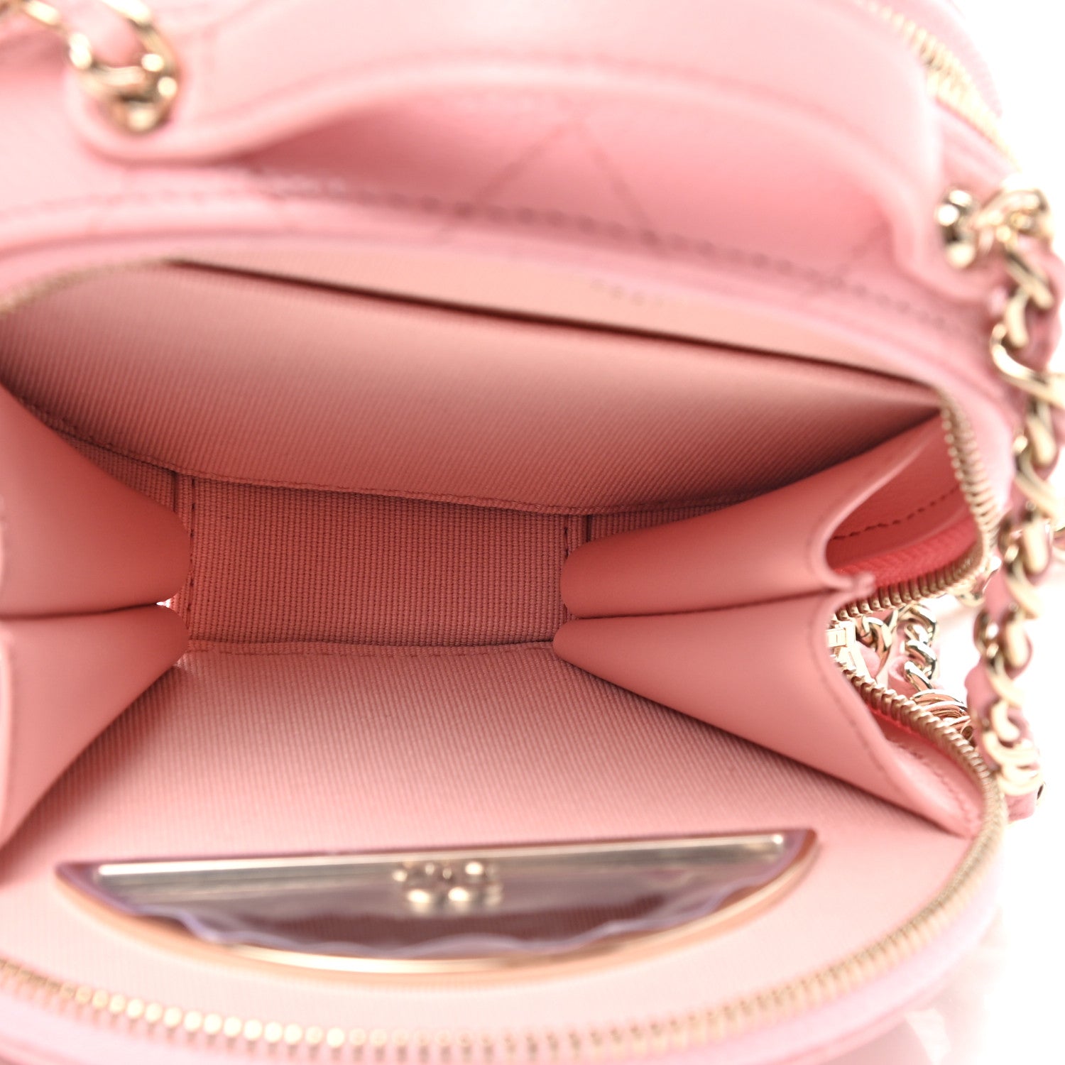 Chanel Caviar Quilted Round Handle With Care Vanity With Chain Pink 5 of 8