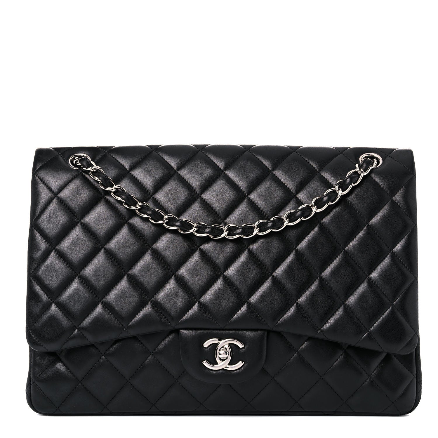 Chanel Lambskin Quilted Maxi Double Flap Black 1 of 13