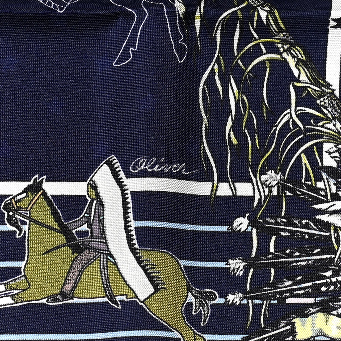 Silk Double Face Pani La Shar Pawnee Scarf 90 Black Marine