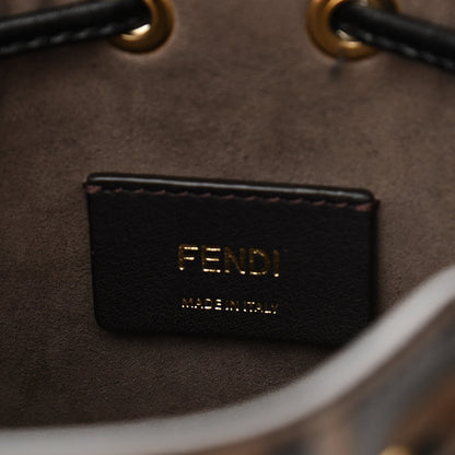 Fendi Vitello Liberty F is Fendi Bi-Color FF 1974 Embossed Mini Mon Tresor Bucket Bag Maya Black 6 of 11