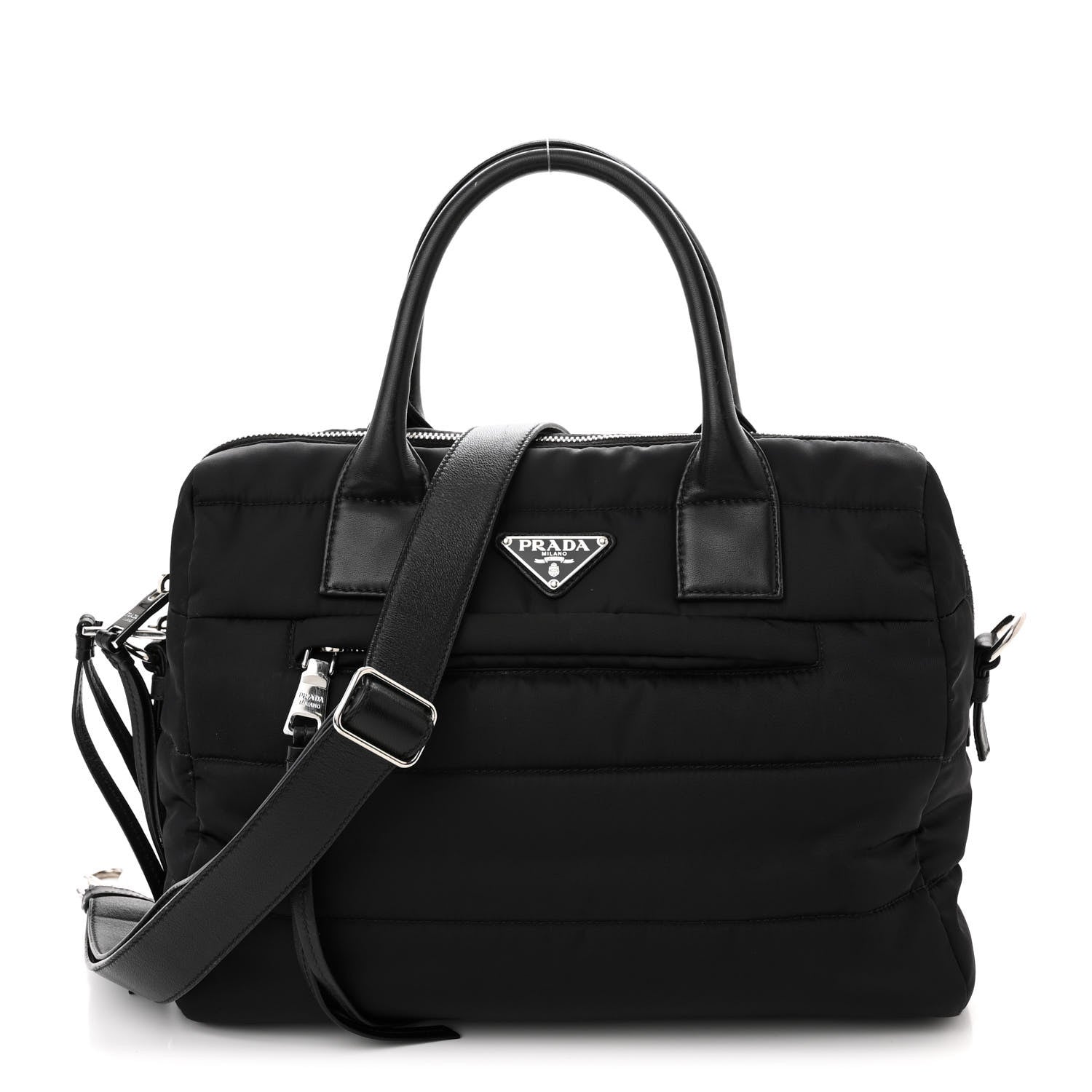 Prada Tessuto Nylon Bomber Tote Black 1 of 12