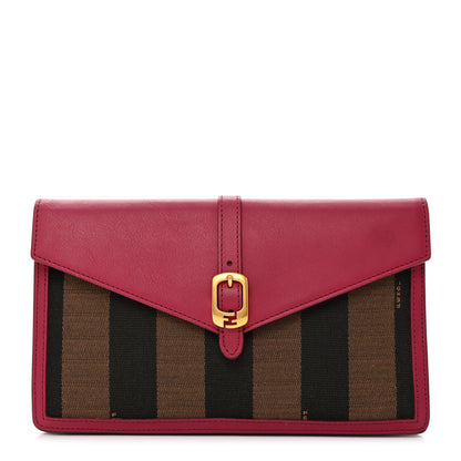 Fendi Pequin Vitello Large Chameleon Envelope Clutch Tobacco Amarena 1 of 11