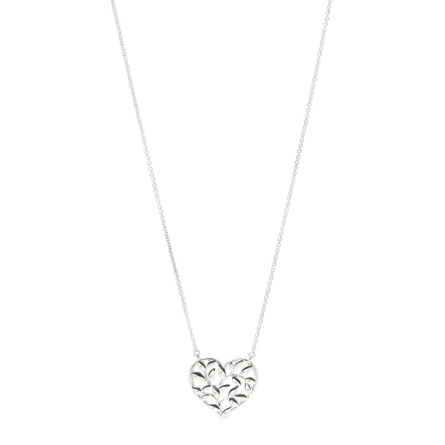 Sterling Silver Paloma Picasso Olive Leaf Heart Pendant Necklace