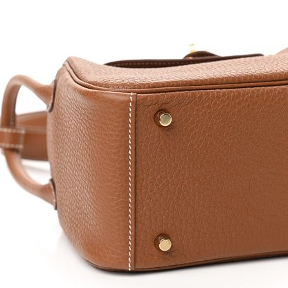 Hermes Taurillon Clemence Mini Lindy 20 Gold 8 of 9