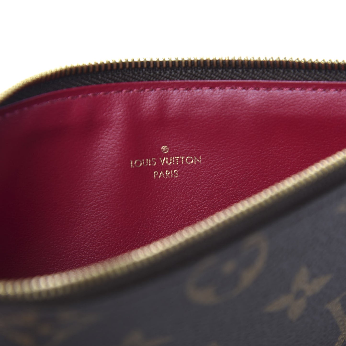 Monogram Felicie Chain Wallet Zippered Insert Fuchsia