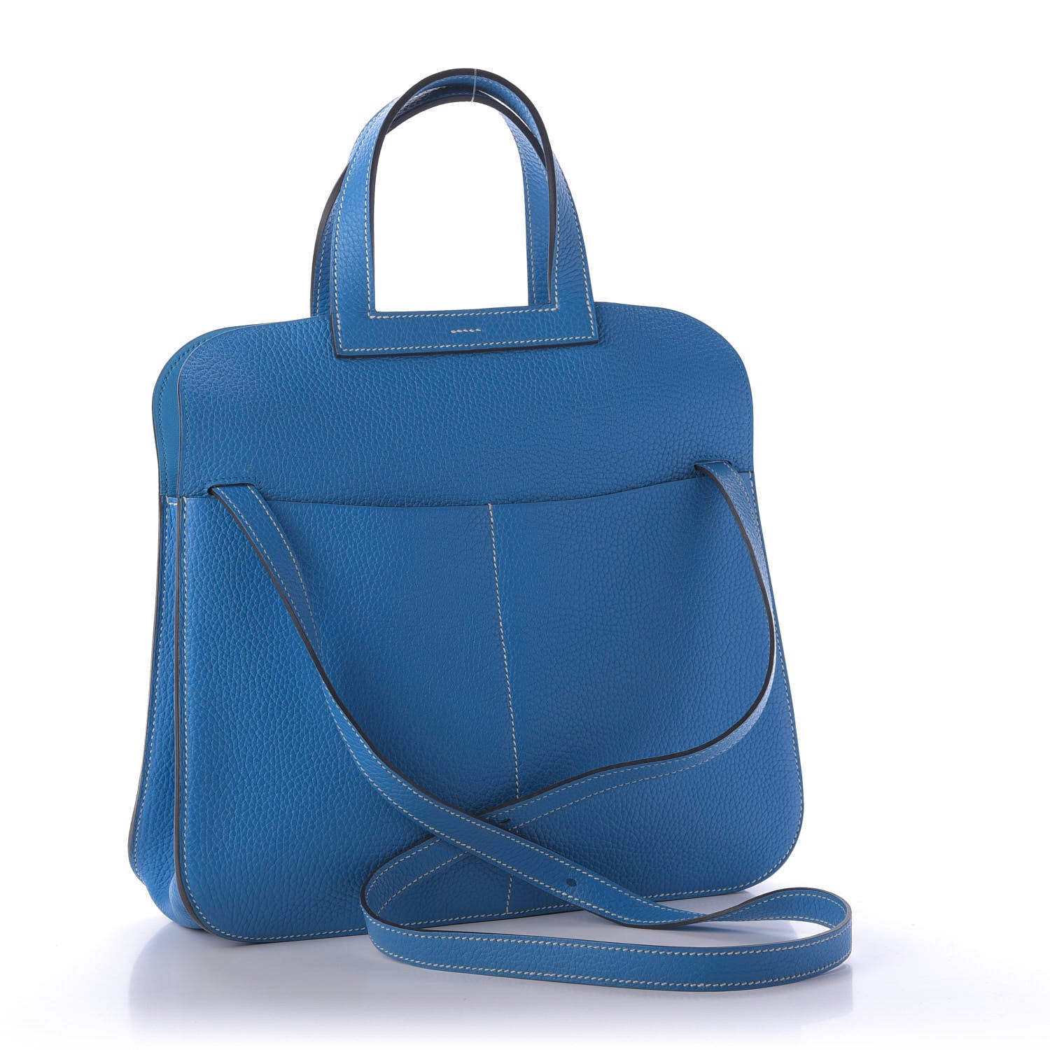 Hermes Taurillon Clemence Halzan 31 GM Bleu Zanzibar 4 of 9