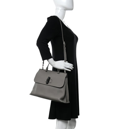 Gucci Cellarius Calfskin Medium Bamboo Daily Top Handle Bag Storm Grey 3 of 9