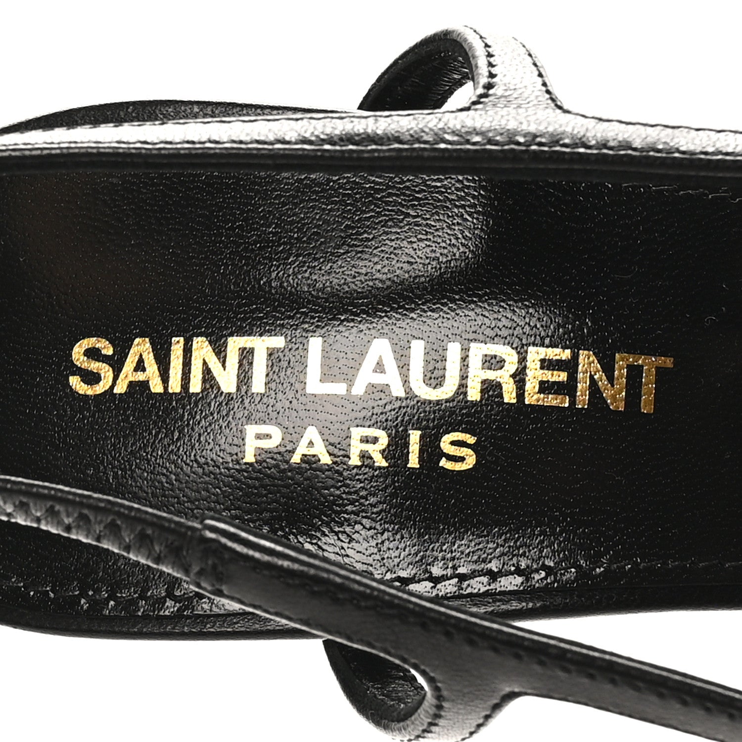 Saint Laurent Smooth Calfskin Jeanne 110 Slingback Pumps 37 Black 7 of 10