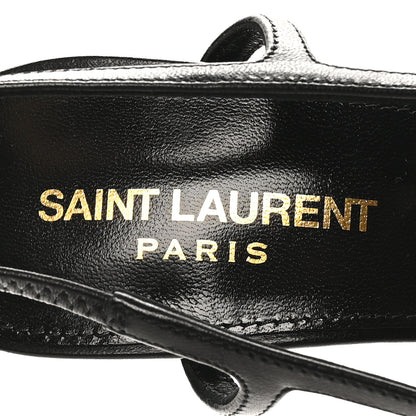 Saint Laurent Smooth Calfskin Jeanne 110 Slingback Pumps 37 Black 7 of 10