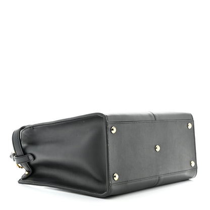 Fendi Vitello Seta Glazed Fabric FF 1974 Medium Peekaboo X-Lite Black 4 of 10