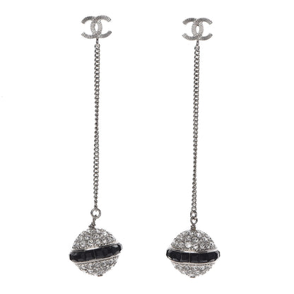 Chanel Crystal CC Dangle Earrings Black 1 of 5