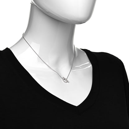 Hermes 18K White Gold Diamond Finesse Pendant Necklace 2 of 5