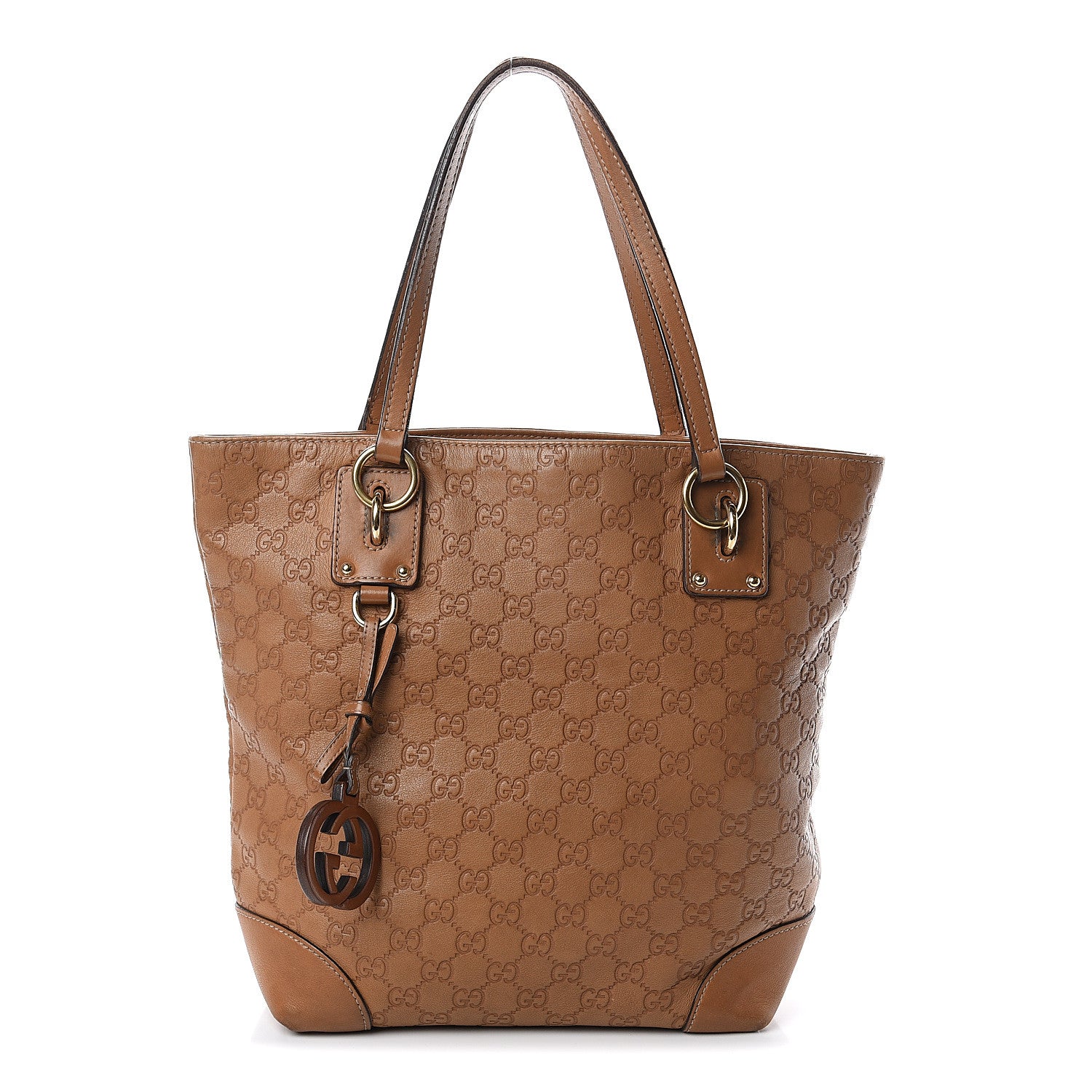 Gucci Guccissima Medium Charm Tote Light Brown 1 of 8
