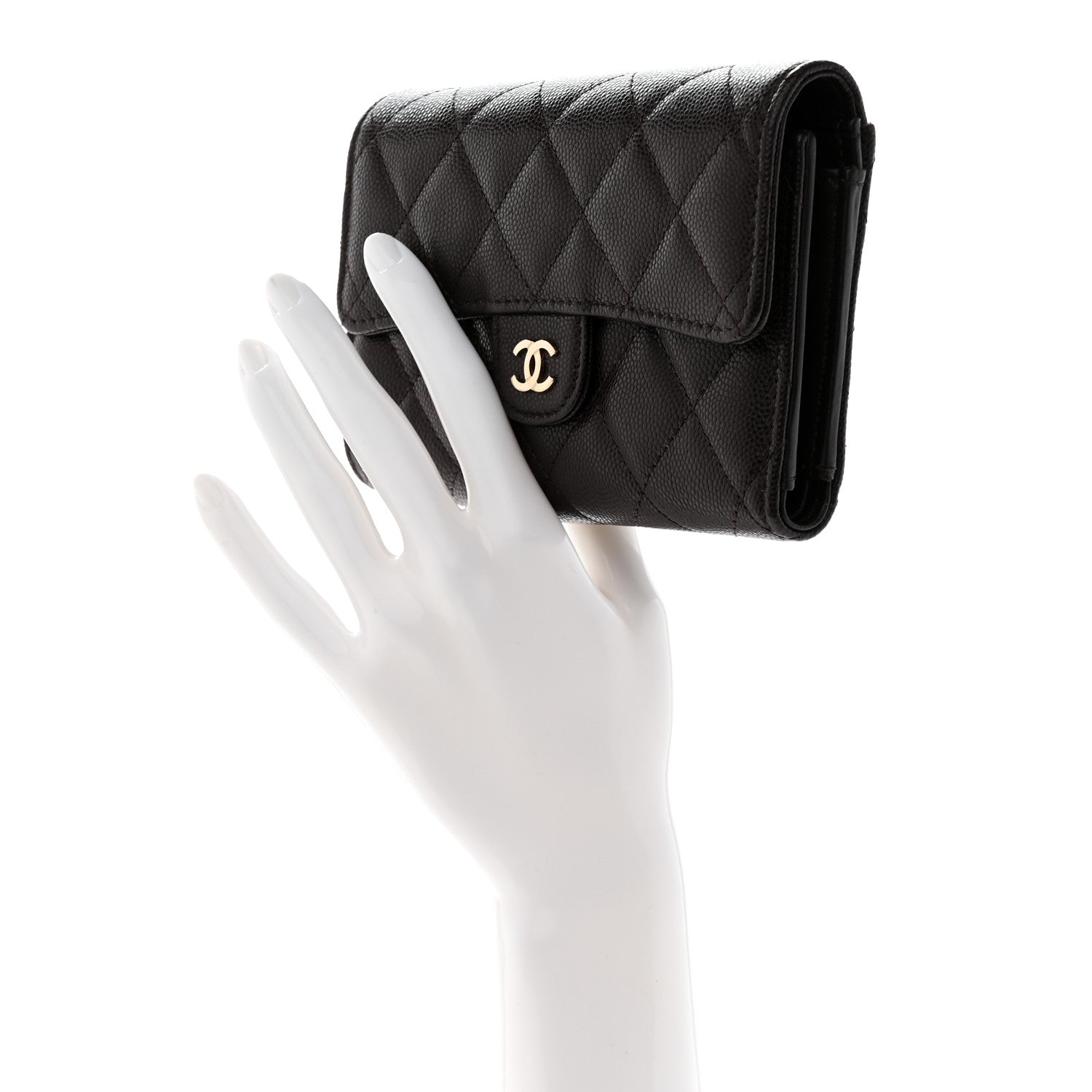 Chanel Caviar Quilted Medium Flap Wallet Dark Purple 2 of 8