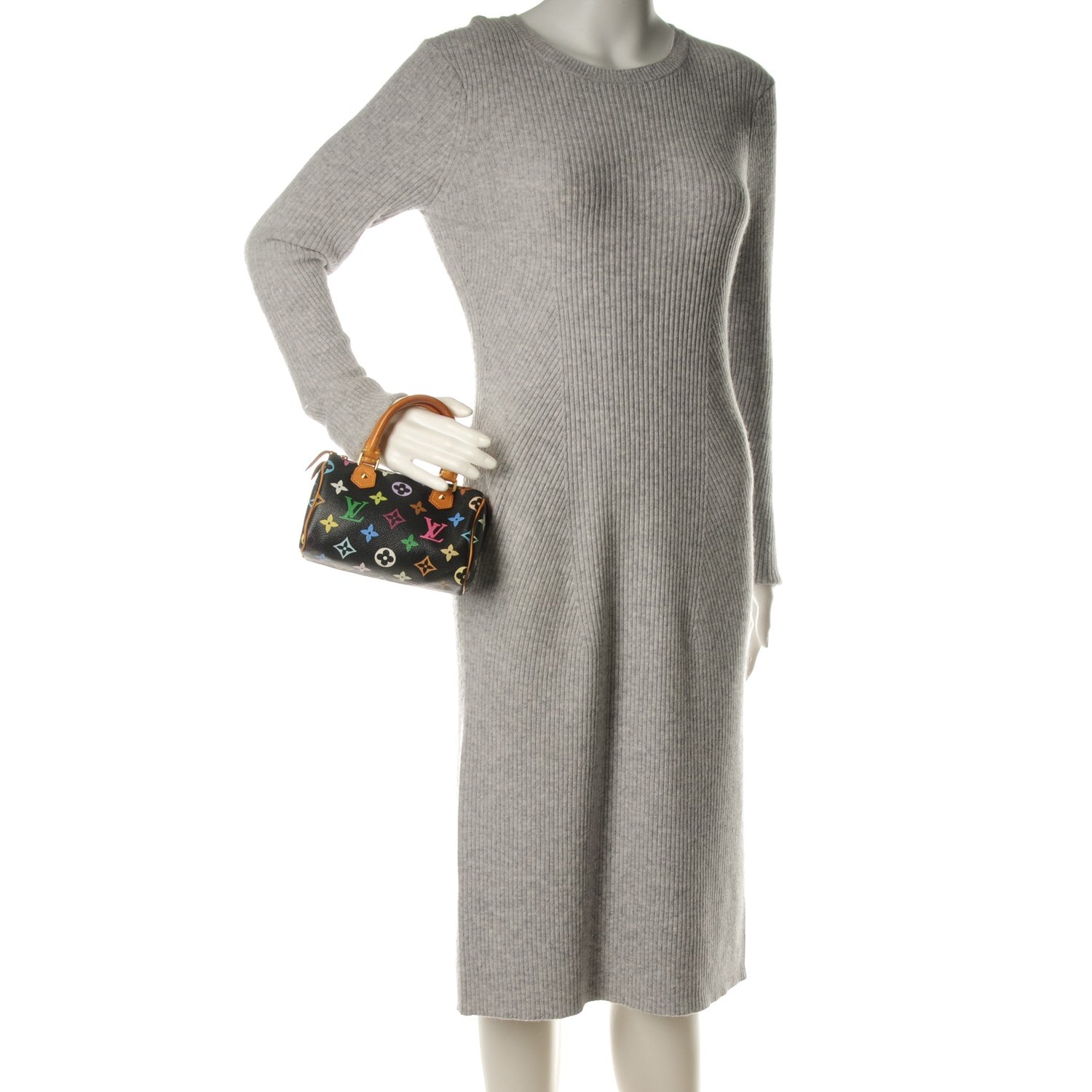 Louis Vuitton Monogram Multicolor Mini Sac HL Speedy Black 2 of 7