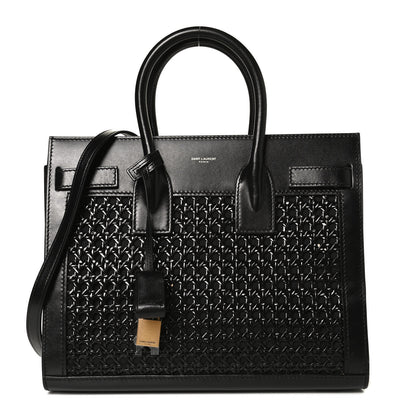 Saint Laurent Calfskin Paglia Palm Sac De Jour Black 1 of 9