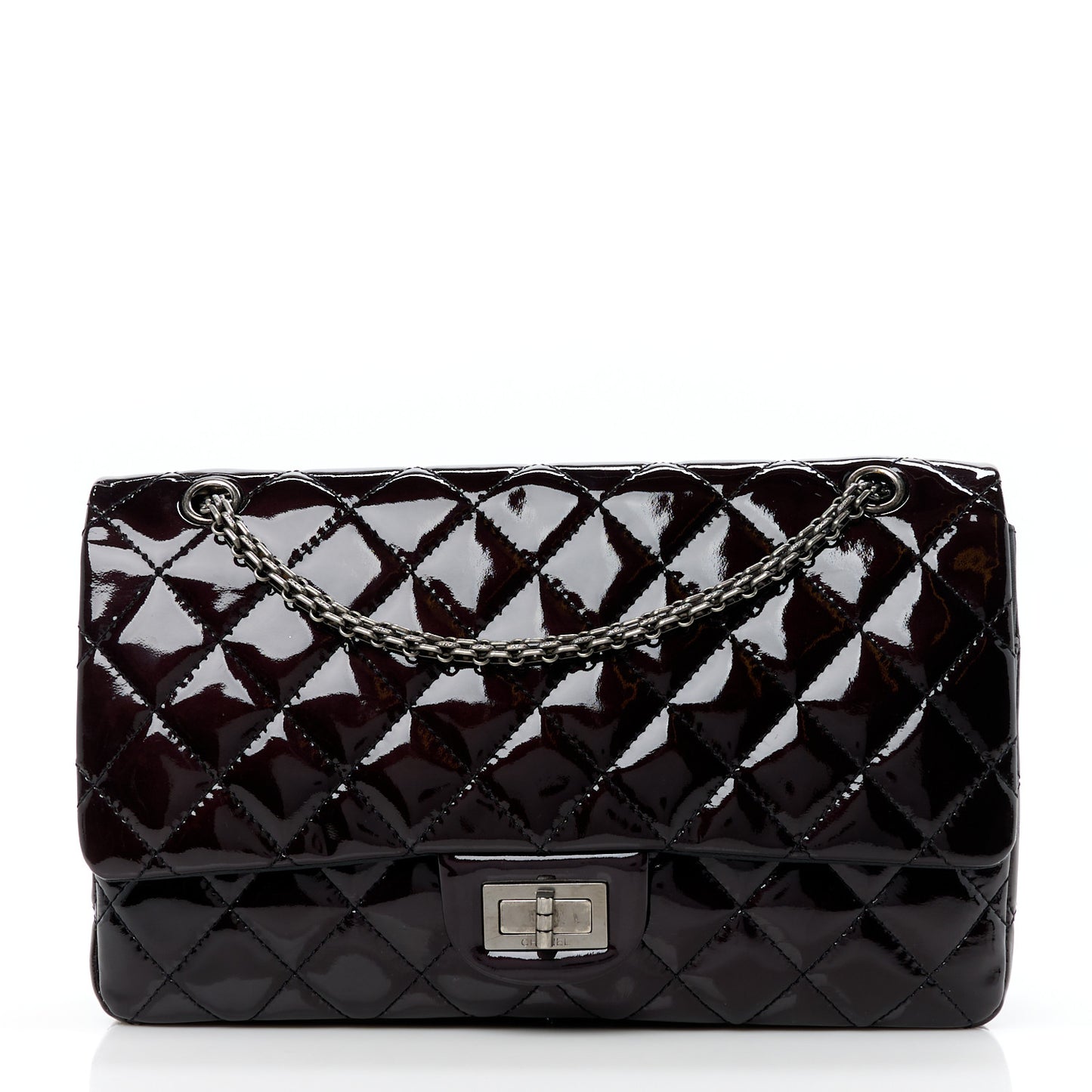 Patent Quilted 2.55 Reissue 227 Flap Black
