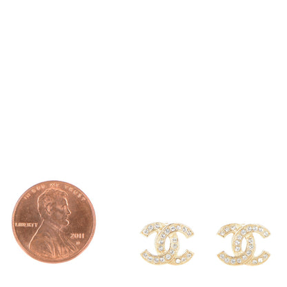 Chanel Crystal CC Earrings Gold 2 of 4