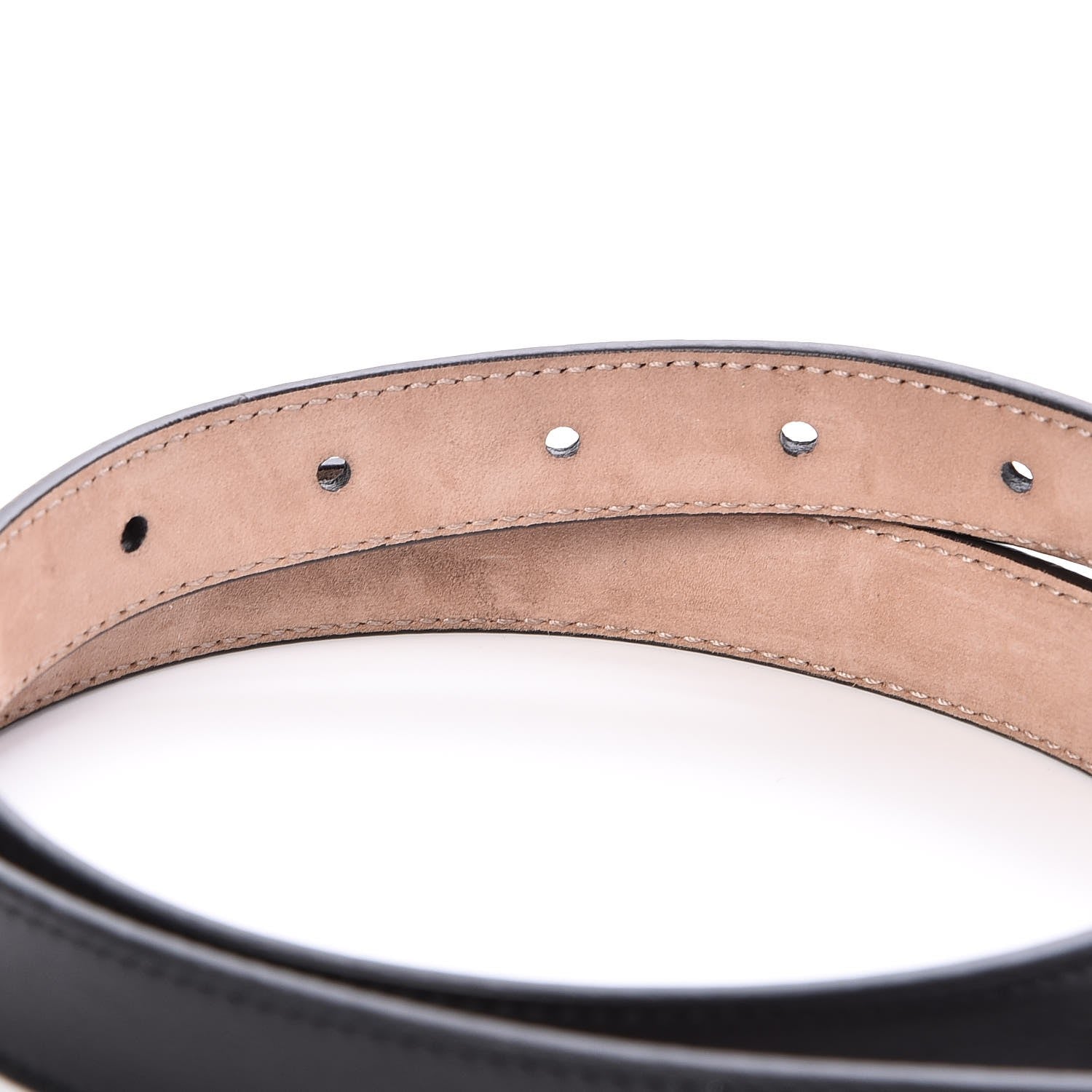 Gucci Calfskin Crystal Interlocking G Belt 75 30 Black 5 of 7
