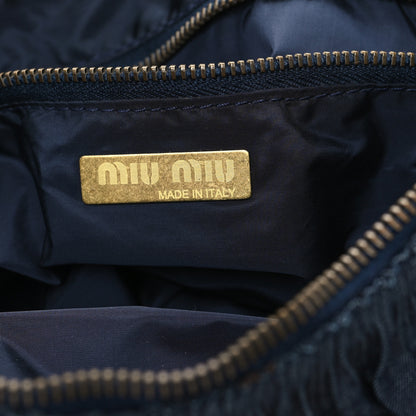 Miu Miu Fabric Gathered Shoulder Bag  Blue 6 of 11
