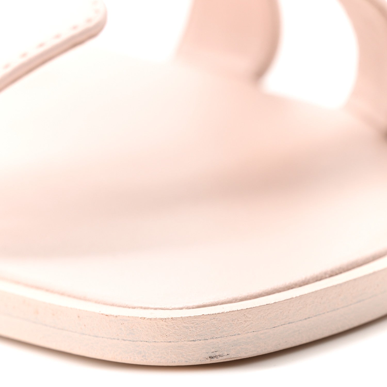 Hermes Box Calfskin Oran Sandals 37.5 Rose Pale 13 of 15