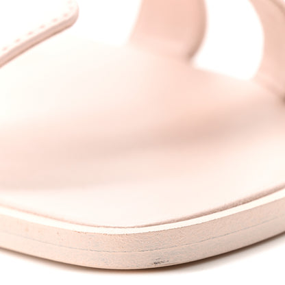 Hermes Box Calfskin Oran Sandals 37.5 Rose Pale 13 of 15